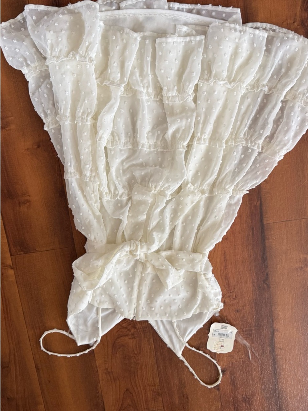 Altar'd State White Swiss Dot Tiered Mini Dress Womens Small NWT RARE - Picture 5 of 5